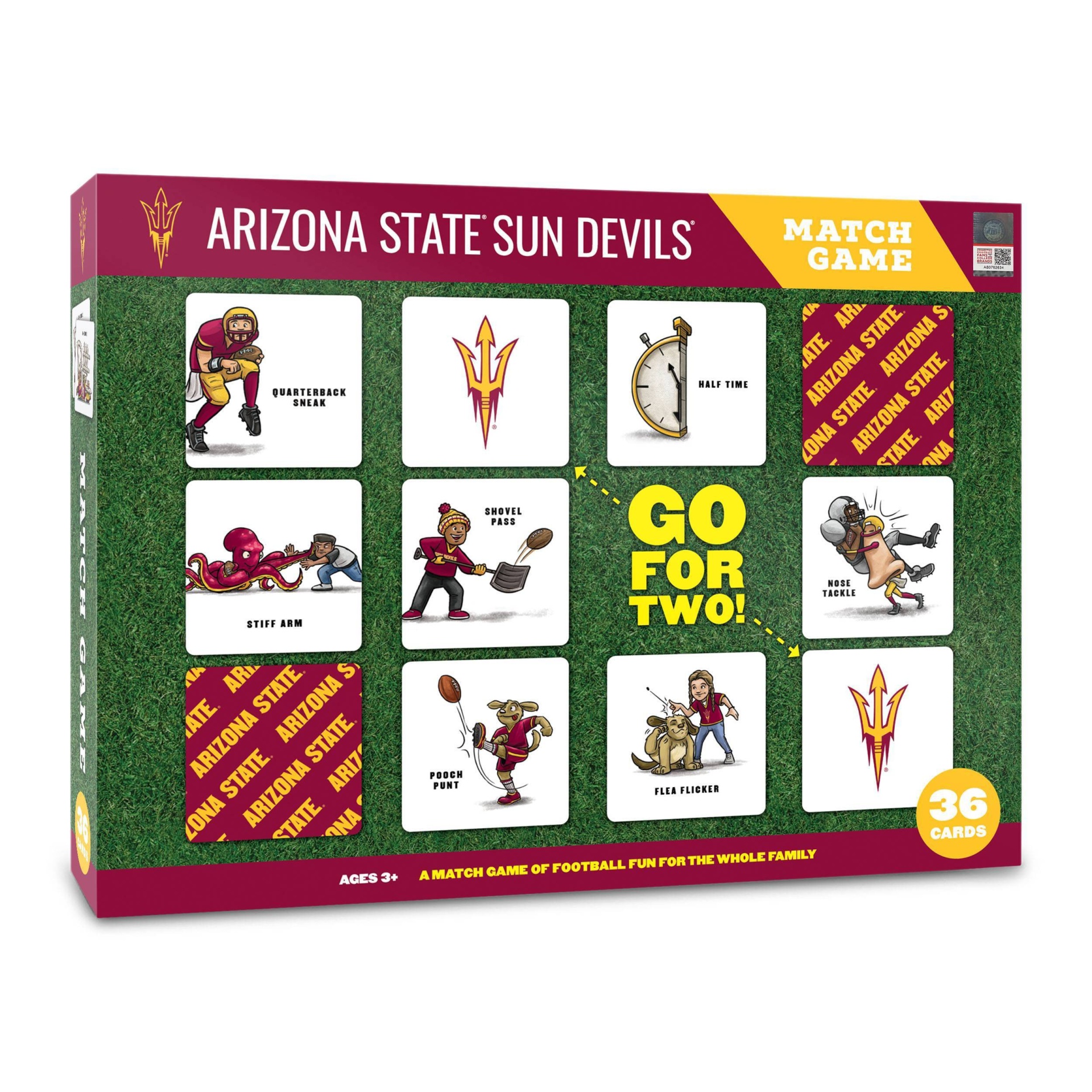 slide 1 of 5, NCAA Arizona State Sun Devils Football Match Game, 1 ct
