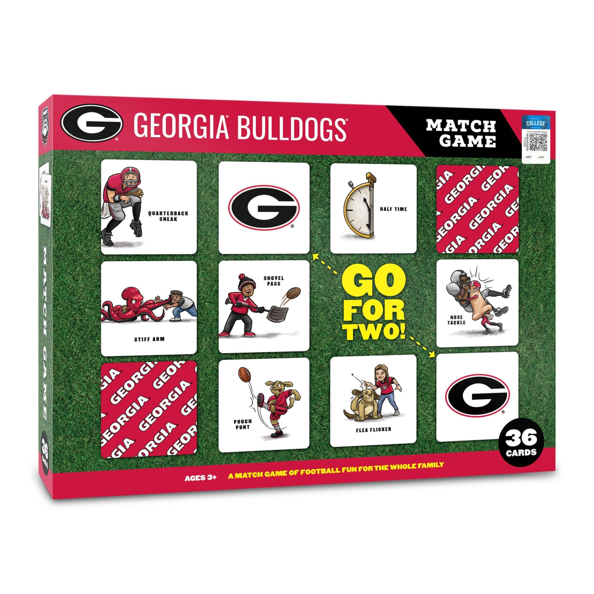 slide 1 of 5, NCAA Georgia Bulldogs Football Match Game, 1 ct