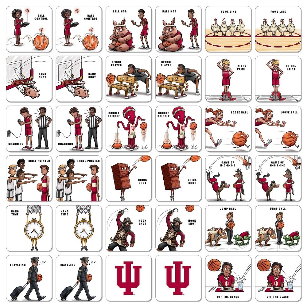 slide 2 of 5, NCAA Indiana Hoosiers Basketball Match Game, 1 ct