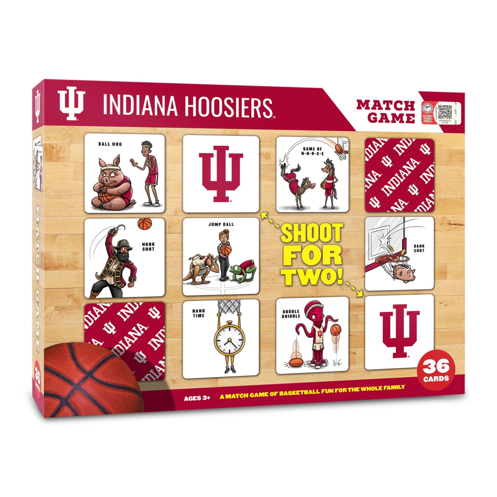 slide 1 of 5, NCAA Indiana Hoosiers Basketball Match Game, 1 ct