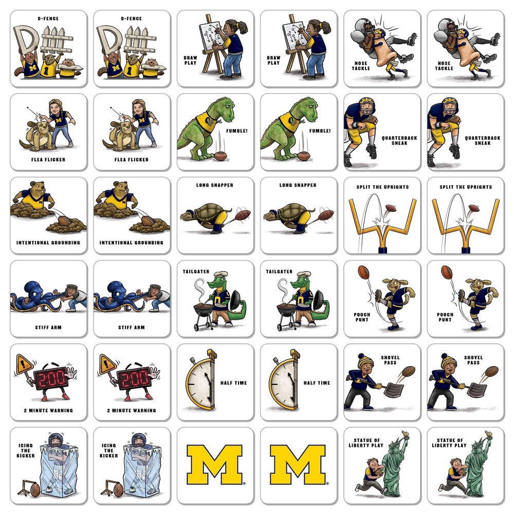 slide 2 of 5, NCAA Michigan Wolverines Football Match Game, 1 ct