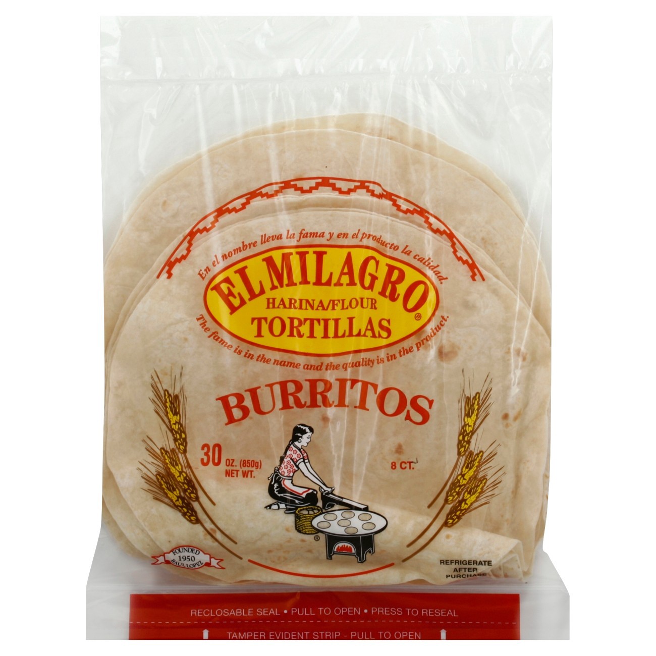 El Milagro Burrito Flour Tortillas 8 ct; 30 oz Shipt