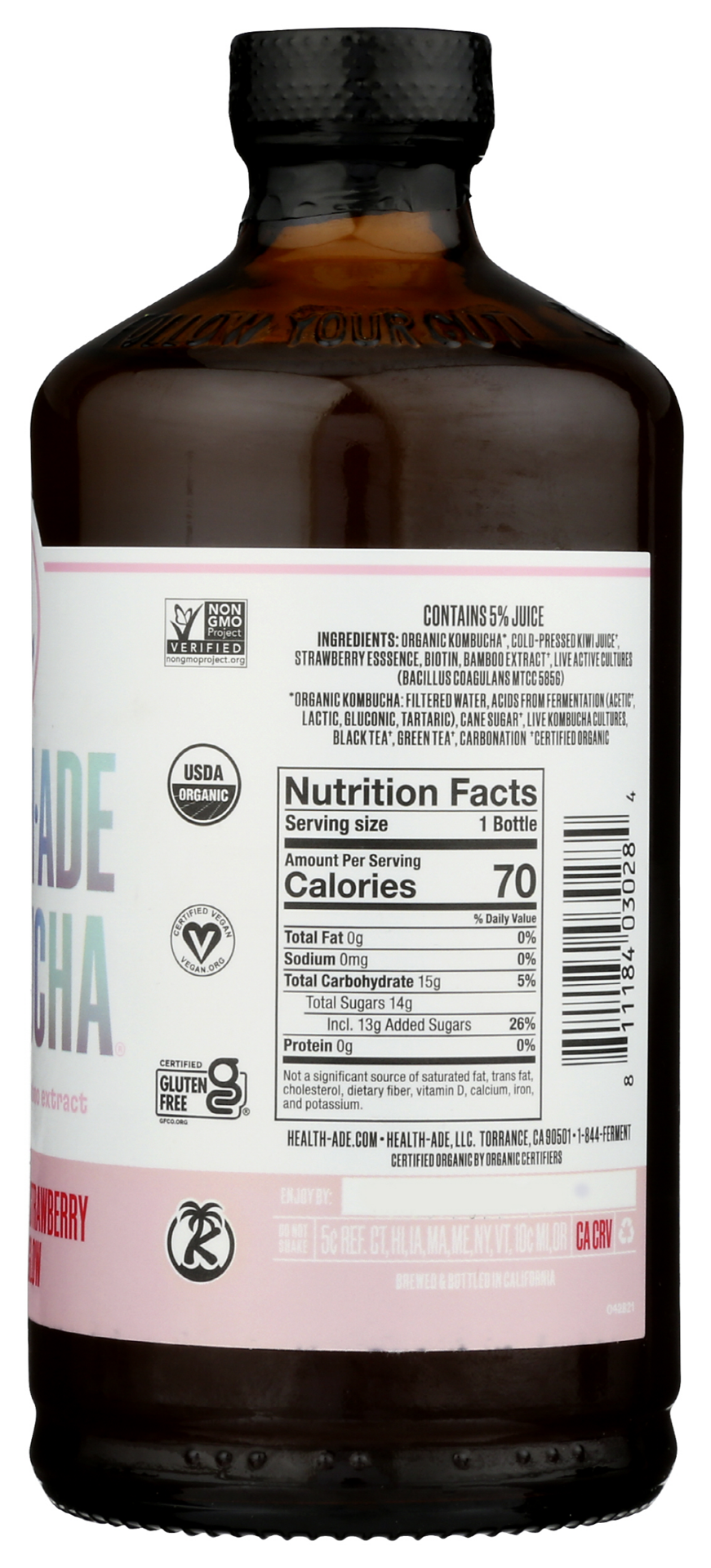 slide 2 of 2, Health-Ade Strawberry Glow, 16 fl oz