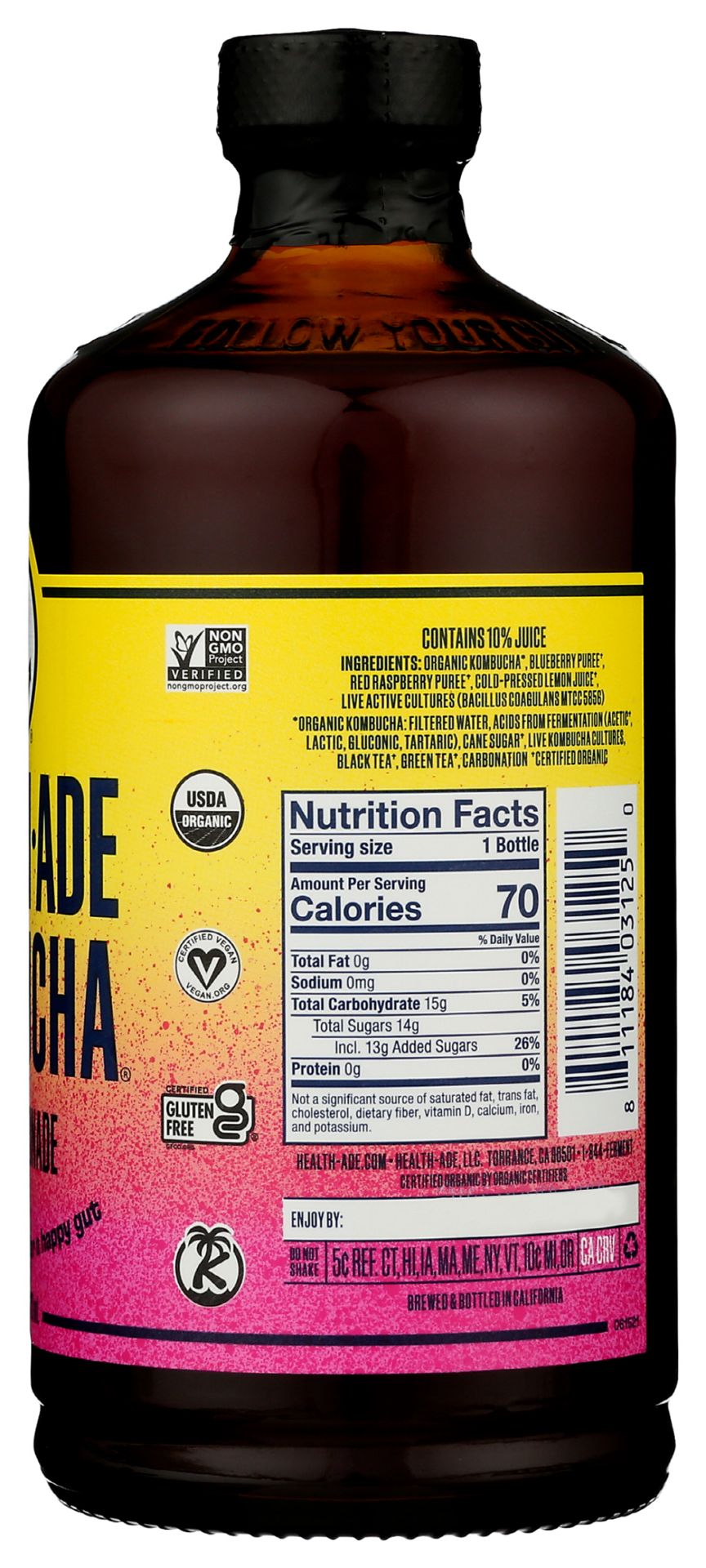 slide 2 of 2, Health-Ade Health Ade Kombucha Berry Lemonade 16oz, 16 fl oz