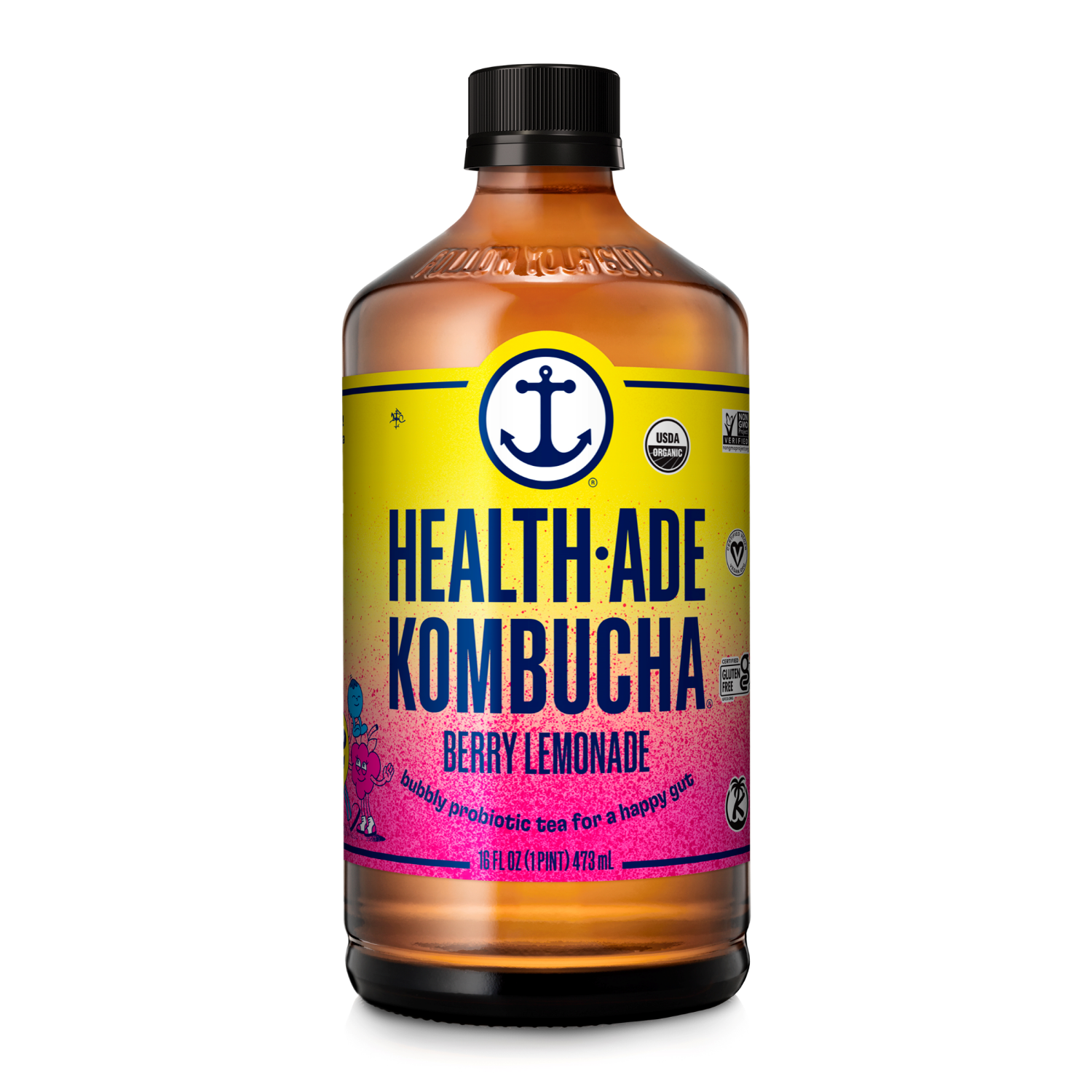 slide 1 of 2, Health-Ade Health Ade Kombucha Berry Lemonade 16oz, 16 fl oz