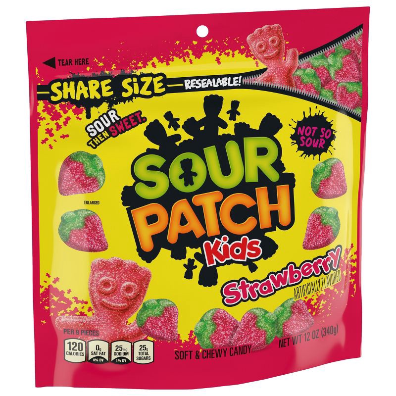 slide 5 of 11, Sour Patch Kids Strawberry Soft & Chewy Candy - 12oz, 12 oz