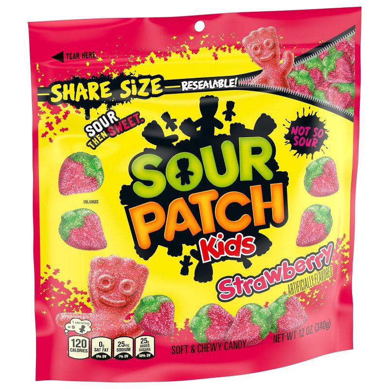 slide 5 of 11, SOUR PATCH KIDS Strawberry Soft & Chewy Candy - 12oz, 12 oz