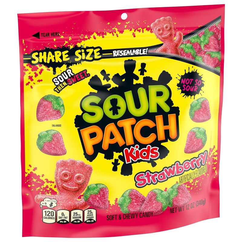 slide 5 of 11, Sour Patch Kids Strawberry Soft & Chewy Candy - 12oz, 12 oz