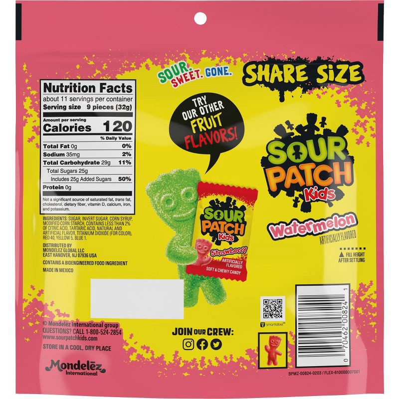 slide 7 of 13, SOUR PATCH KIDS Watermelon Soft & Chewy Candy - 12oz, 12 oz