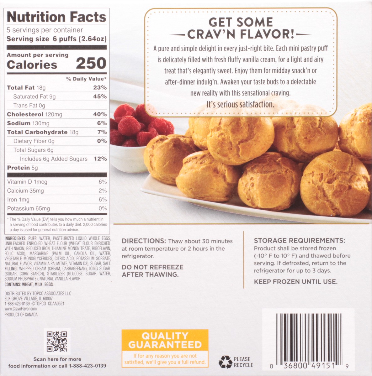 slide 5 of 19, Crav'n Flavor Mini Vanilla Cream Puffs 30 ea, 30 ct