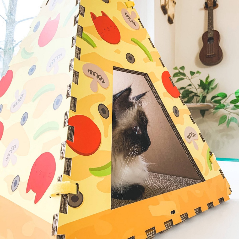 Quirky Kitty Pizza Cardboard Cat Scratch House 1 ct Shipt