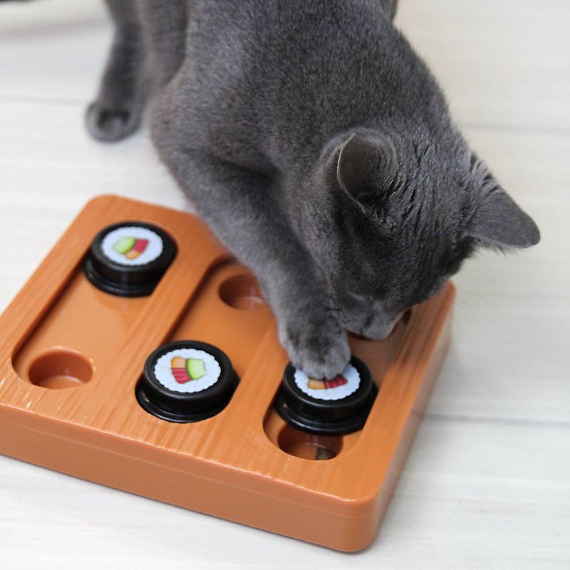 slide 3 of 4, Quirky Kitty Bento Box Puzzle Cat Toy - Brown, 1 ct