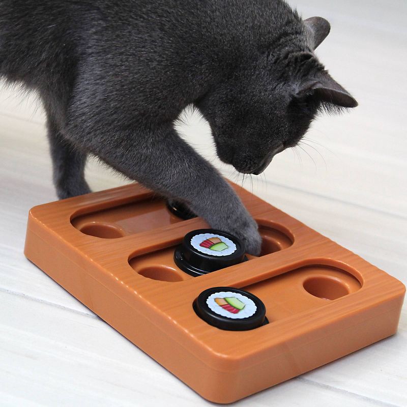 slide 4 of 4, Quirky Kitty Bento Box Puzzle Cat Toy - Brown, 1 ct