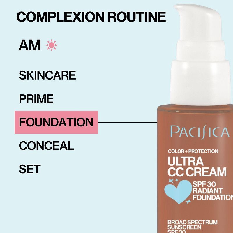 slide 4 of 9, Pacifica Ultra CC Cream Radiant Foundation with SPF 17 - Warm/Tan - 1 fl oz, 1 fl oz