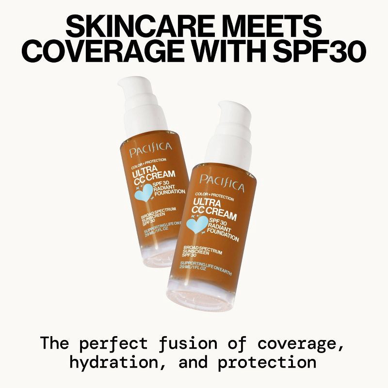 slide 8 of 9, Pacifica Ultra CC Cream Radiant Foundation with SPF 17 - Warm/Tan - 1 fl oz, 1 fl oz
