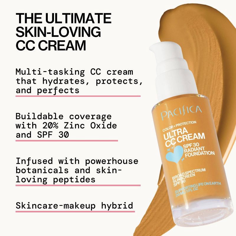 slide 2 of 9, Pacifica Ultra CC Cream Radiant Foundation with SPF 17 - Warm/Medium - 1 fl oz, 1 fl oz