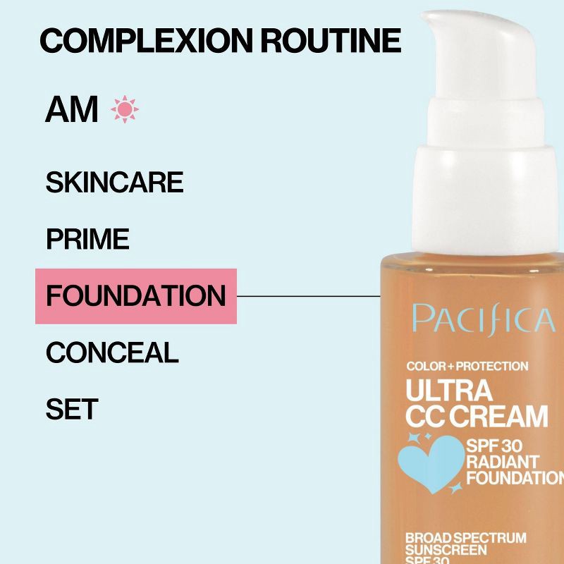 slide 4 of 9, Pacifica Ultra CC Cream Radiant Foundation with SPF 17 - Warm/Medium - 1 fl oz, 1 fl oz