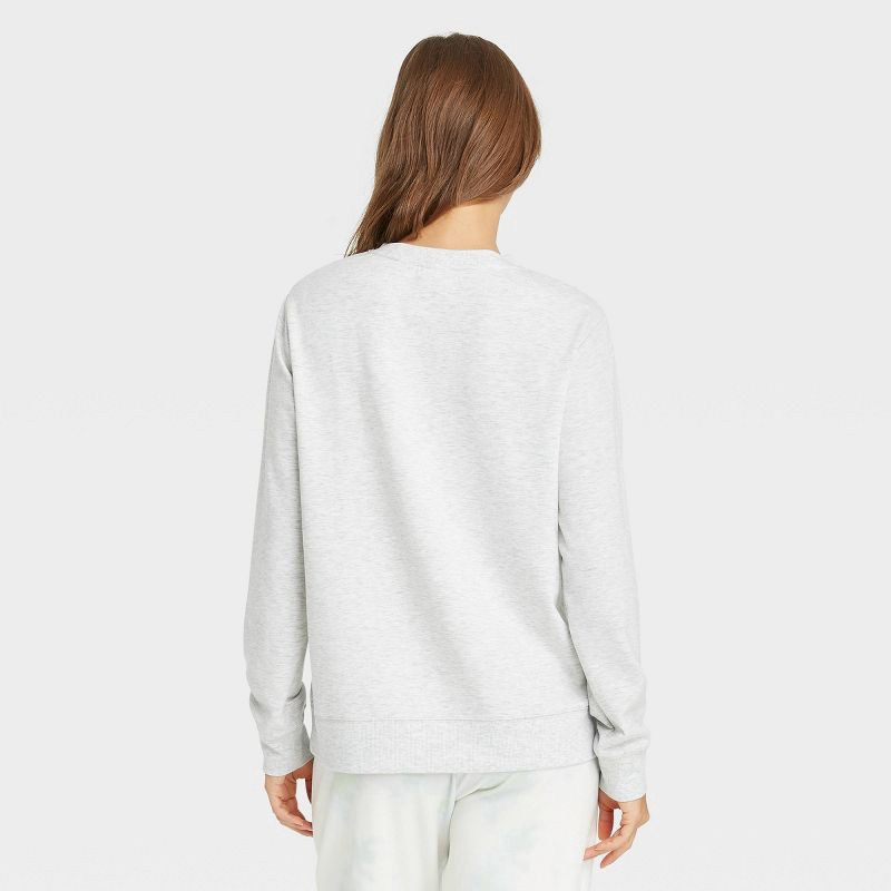 slide 2 of 2, Women's Beautifully Soft Fleece Lounge Sweatshirt - Stars Above™ Gray M, 1 ct