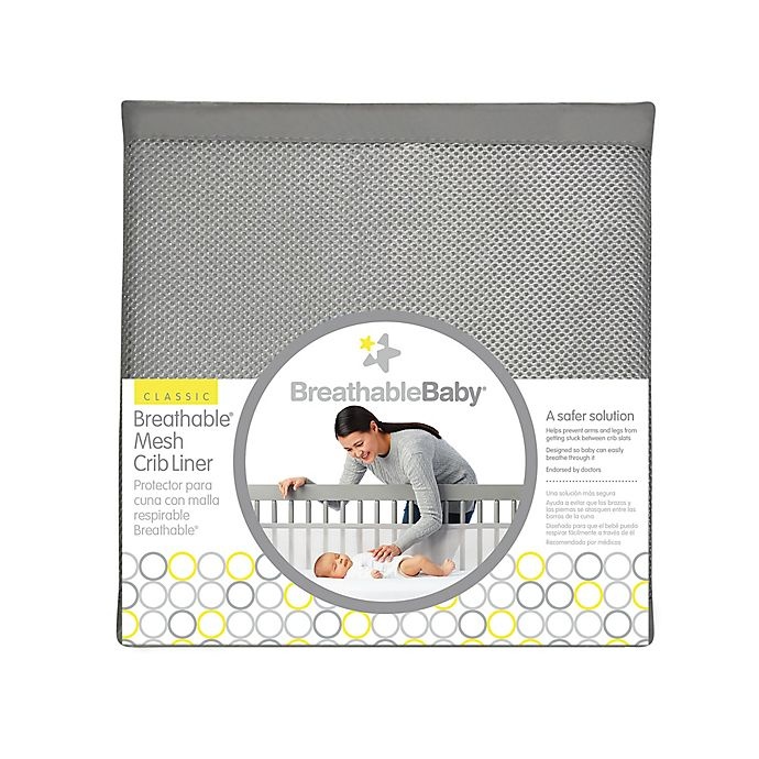slide 4 of 4, BreathableBaby Mix & Match Breathable Mesh Crib Liner - Grey Mist, 1 ct