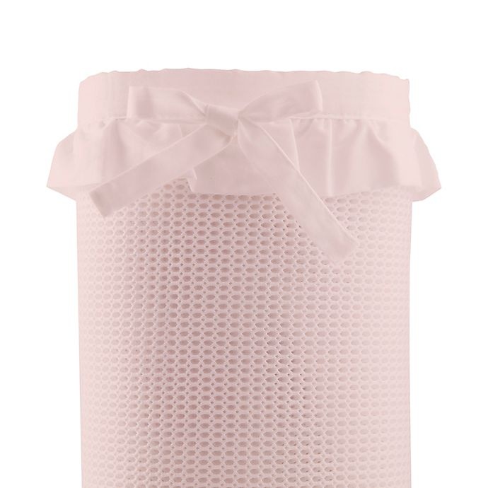 slide 3 of 5, BreathableBaby Ruffled Deluxe Mesh Crib Liner - Blush, 1 ct