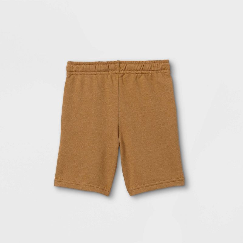 slide 2 of 2, Toddler Boys' Knit Pull-On Above Knee Shorts - Cat & Jack™ Brown 3T: Elastic Waistband, 1 ct