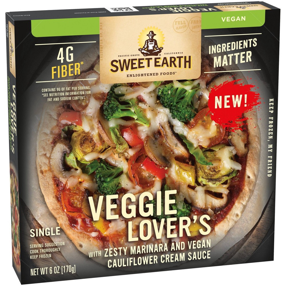 slide 3 of 7, Sweet Earth Natural Foods Frozen Veggie Lover's Pizza - 6oz, 6 oz