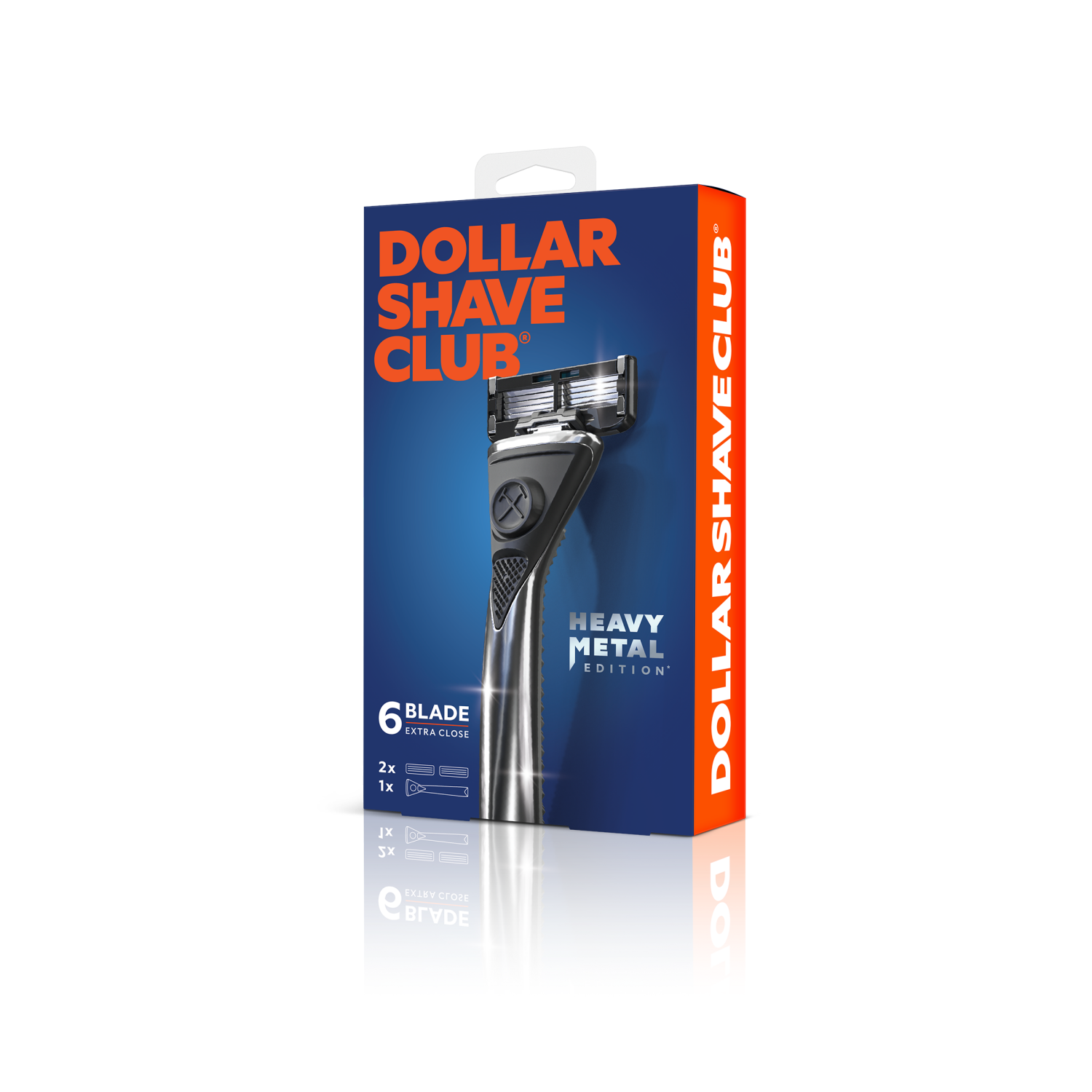 slide 5 of 5, Dollar Shave Club Men's Razor 6-Blade Heavy Metal Starter Set 1 Handle, 2x 6-Blade Manual Razor Refills, 1 ct