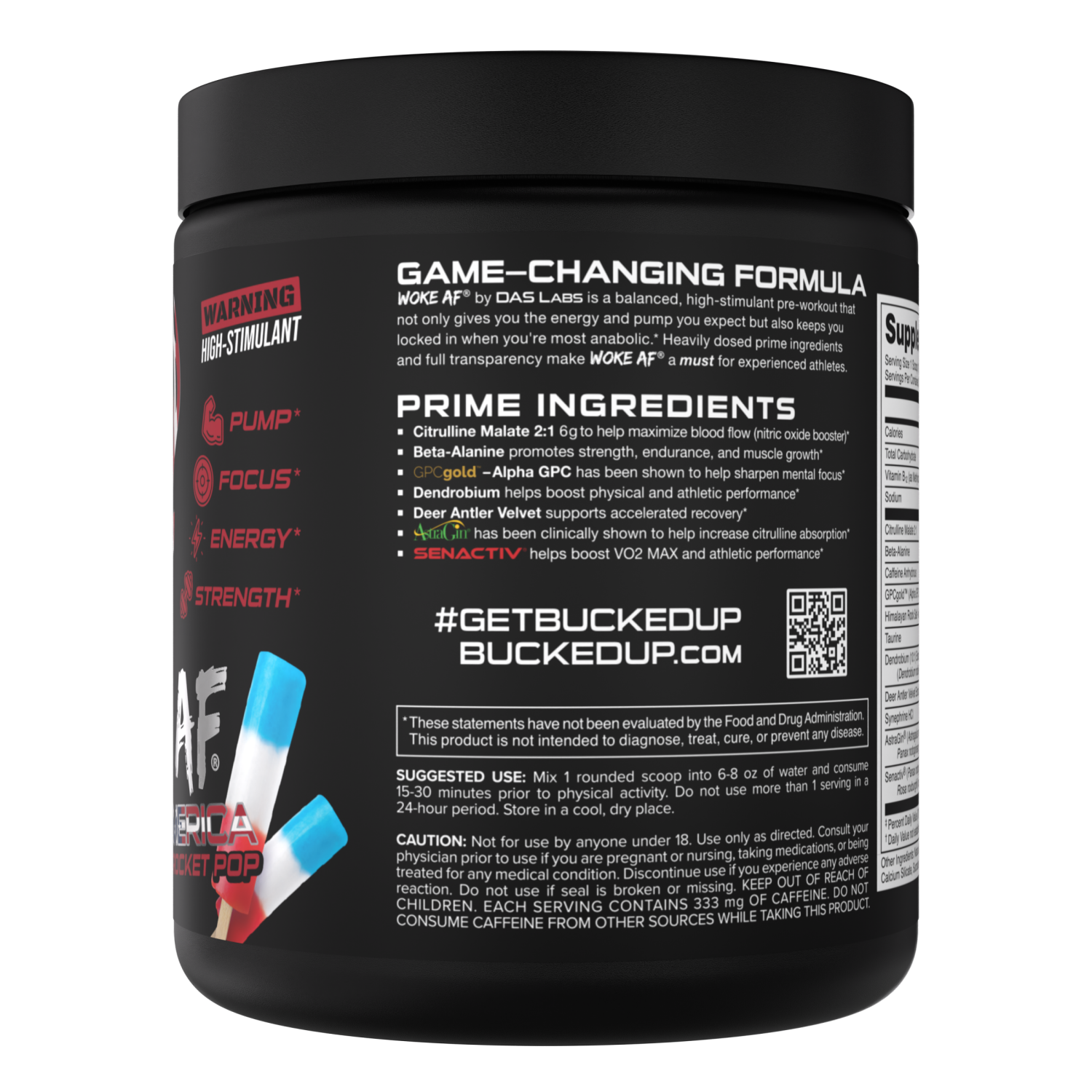 slide 2 of 5, Woke AF Nootropic Pre-Workout 8.6 oz, 8.6 oz