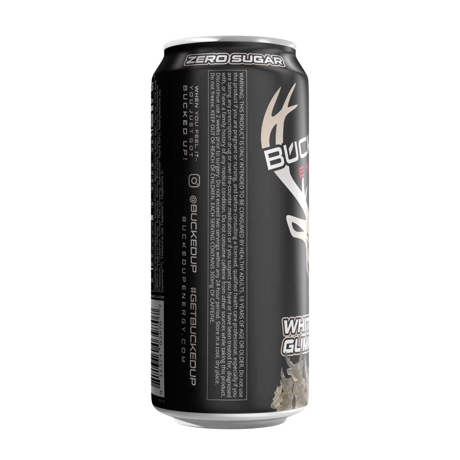 slide 2 of 2, Bucked Up White Gummy Deer Energy Drink - 16 fl oz, 16 fl oz