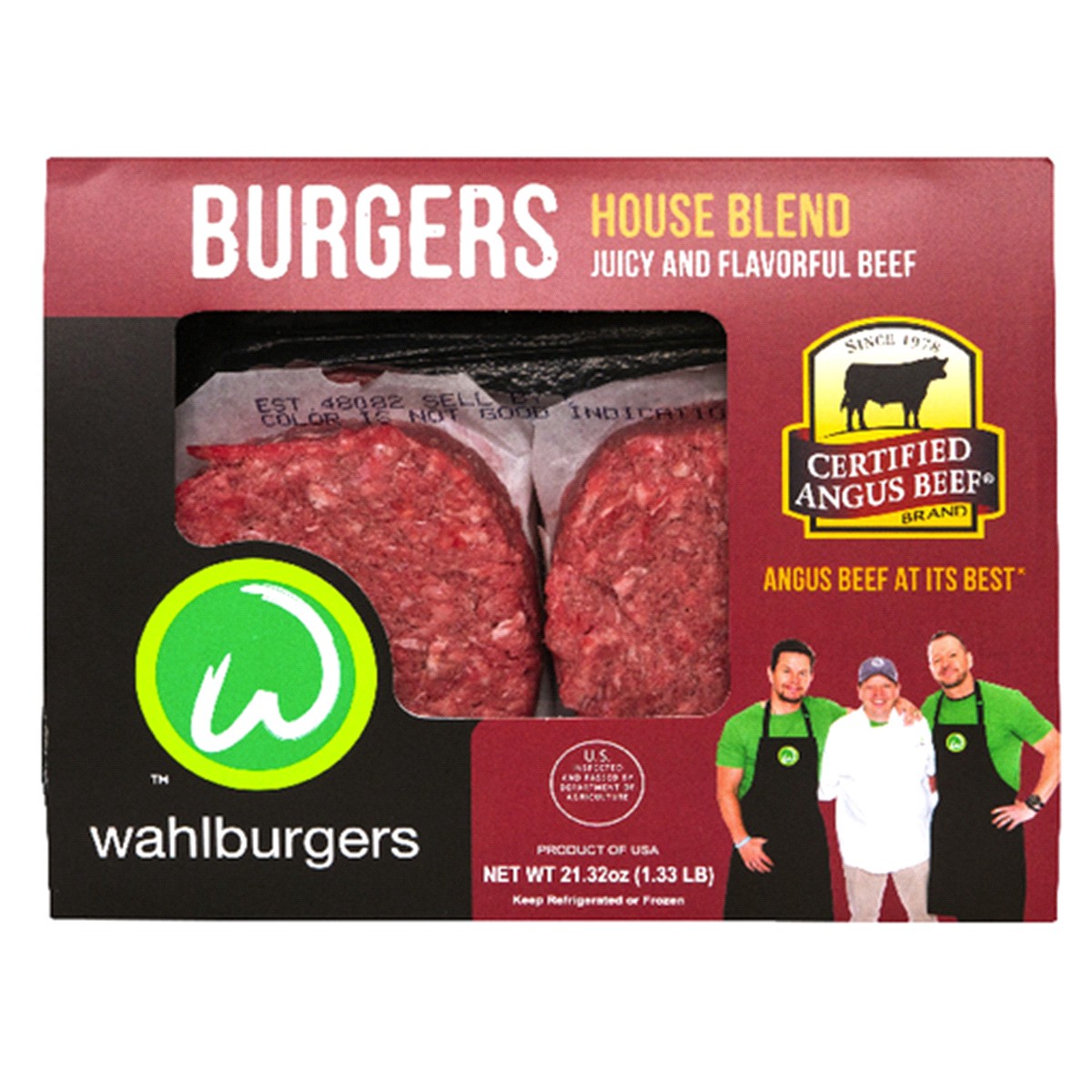 slide 1 of 1, WAHLBURGER CAB HOUSE BLEND PATTY, 4 ct