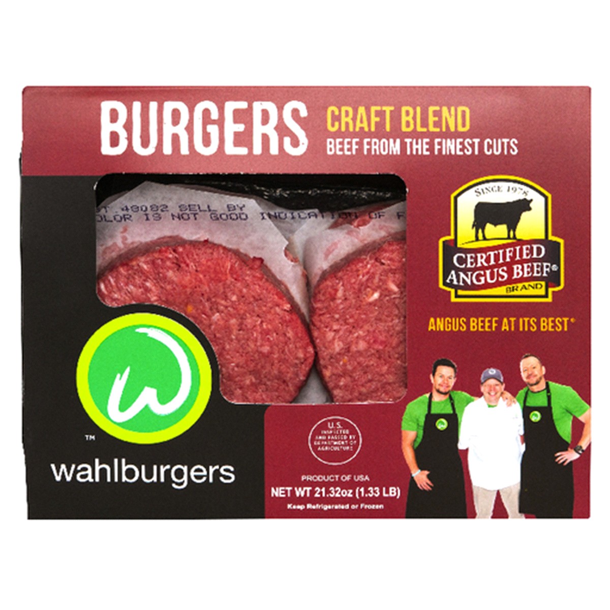 slide 1 of 1, WAHLBURGERS CAB CRAFT BLEND PATTY, 4 ct