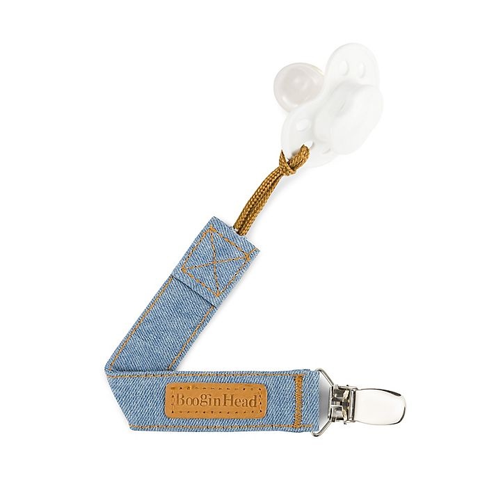 slide 6 of 8, BooginHead PaciGrip Luxury Pacifier Straps - Denim, 2 ct