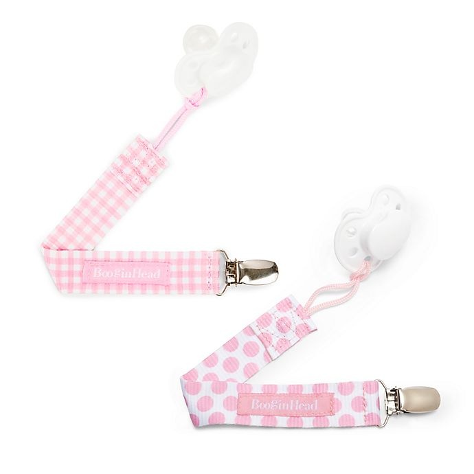 slide 2 of 5, BooginHead PaciGrip Pacifier Straps - Pink, 2 ct