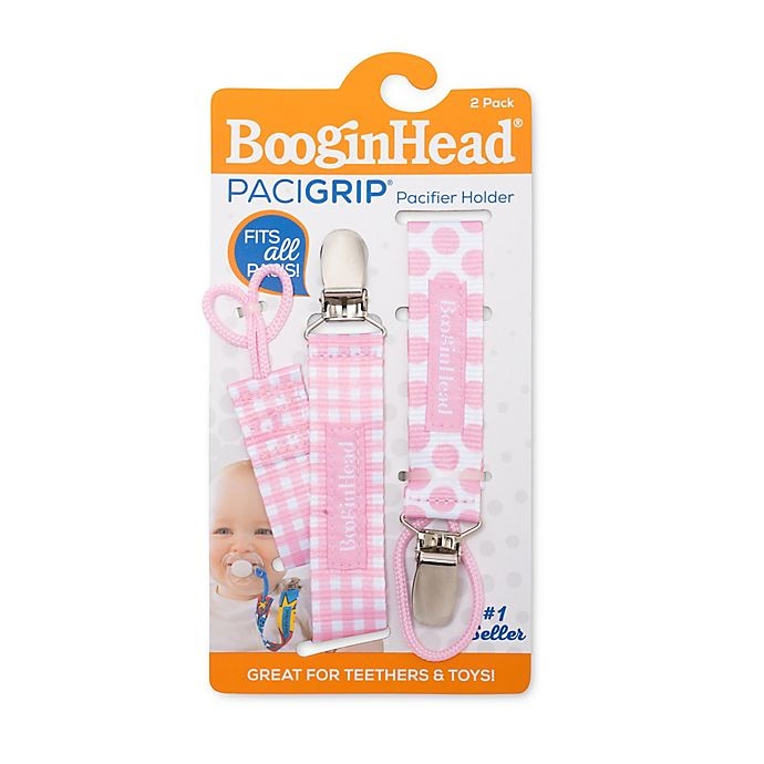 slide 5 of 5, BooginHead PaciGrip Pacifier Straps - Pink, 2 ct