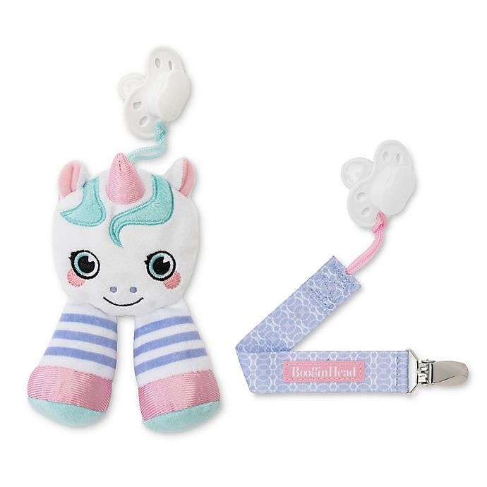 slide 1 of 5, Booginhead Plush PaciPal Unicorn with PaciGrip Pacifier Clip - Pink, 1 ct