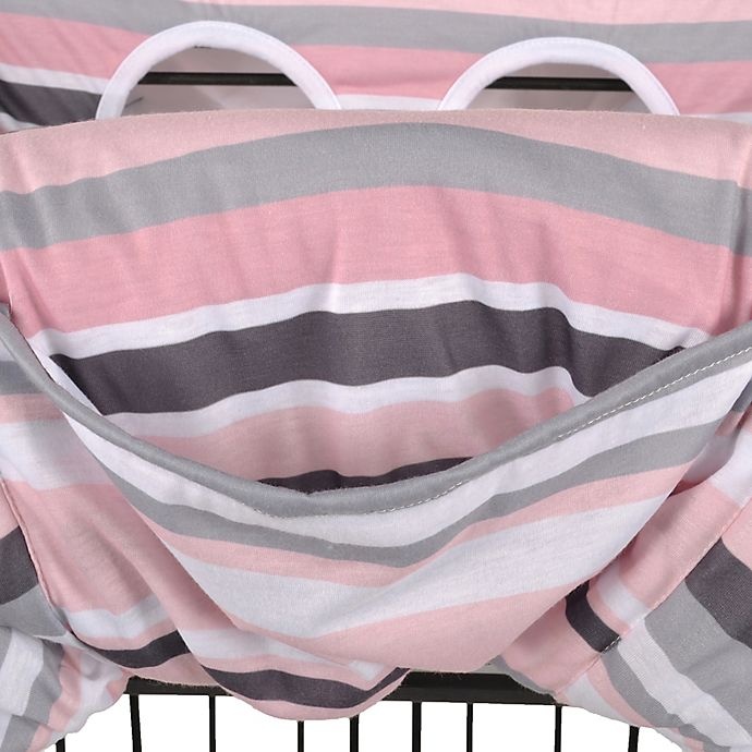 slide 4 of 4, Balboa Baby Shopping Cart and High Chair Cover - Pink/Grey Stripe, 1 ct