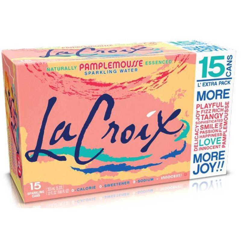 slide 1 of 6, La Croix Grapefruit Flavored Sparkling Water, 15 ct; 12 fl oz