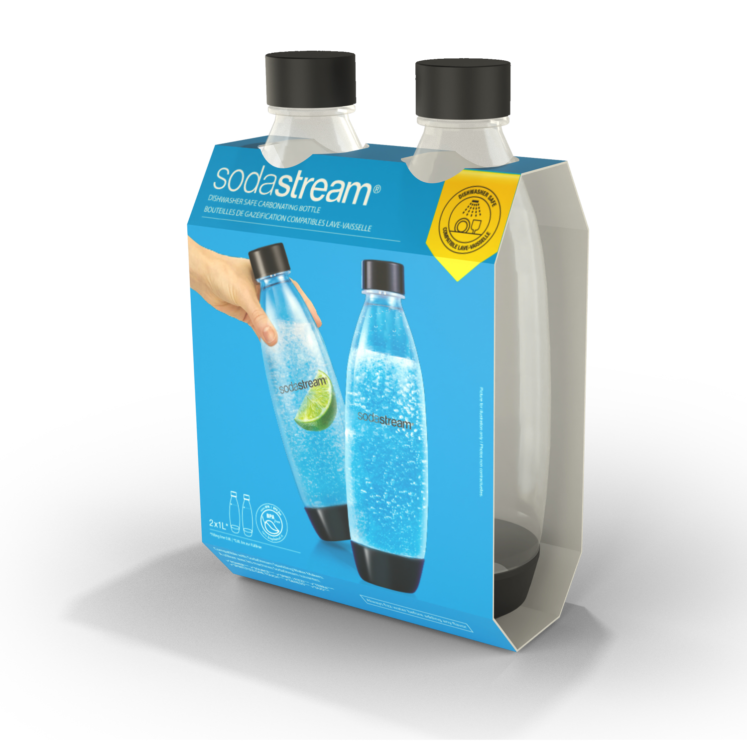 slide 2 of 3, SodaStream Carbonating Bottles 2 - 1 l Bottles, 2 ct