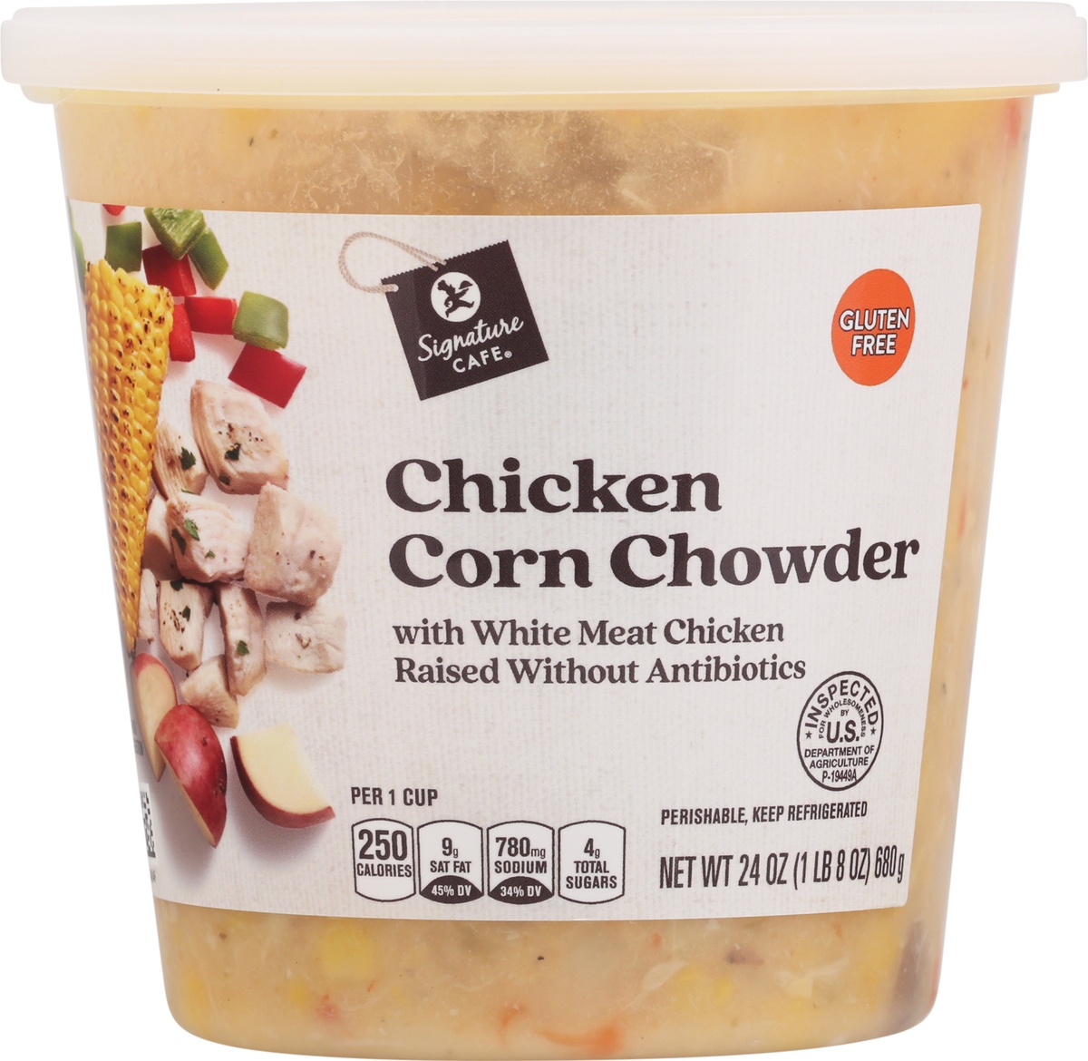 slide 6 of 9, Signature Cafe Rich & Creamy Chicken Corn Chowder With White Meat Chicken, 