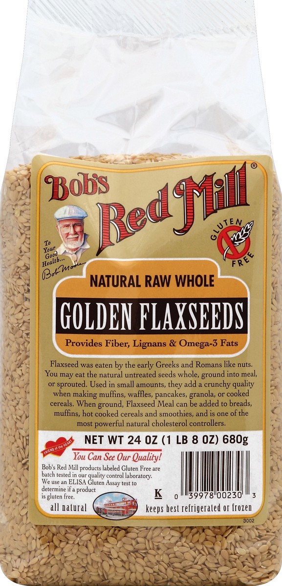 slide 5 of 5, Bob's Red Mill Golden Flaxseeds, Natural Raw Whole, 24 oz