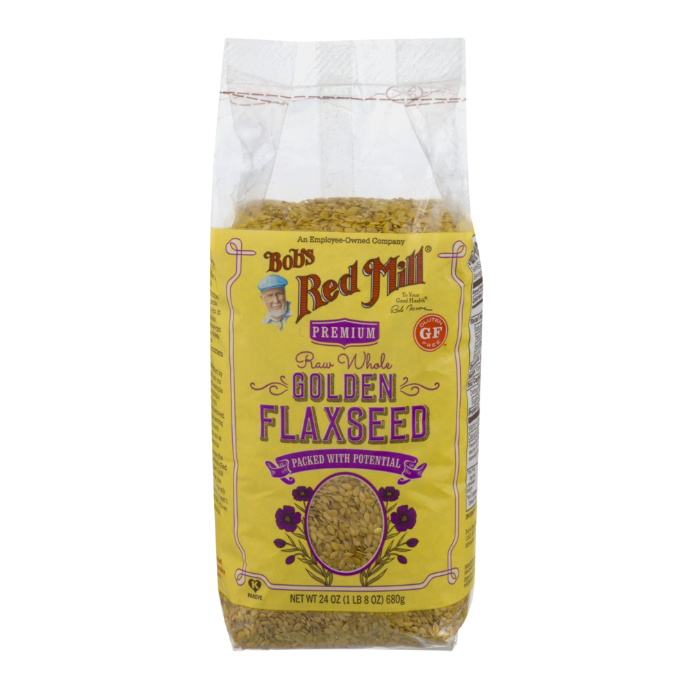 slide 1 of 1, Bob's Red Mill Golden Flaxseeds, Natural Raw Whole, 24 oz