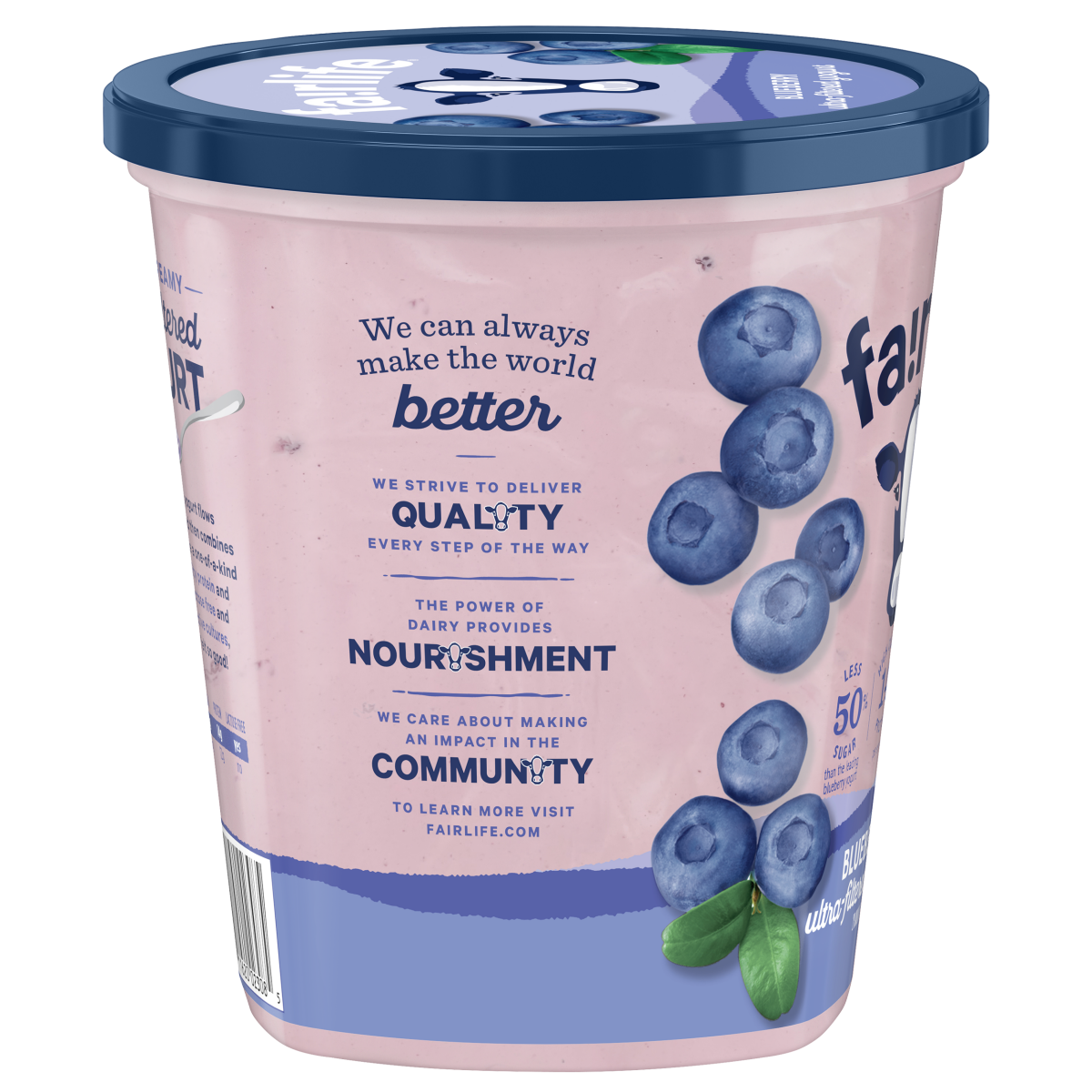 slide 7 of 21, fairlife Blueberry Ultra-Filtered Yogurt, 2% milk fat, lactose free, multiserve, 24 oz