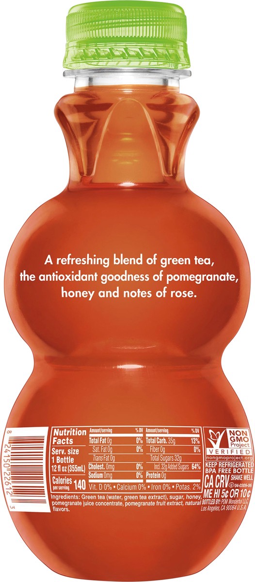 slide 6 of 6, POM Pomegranate Honey Green Tea, 12 fl oz