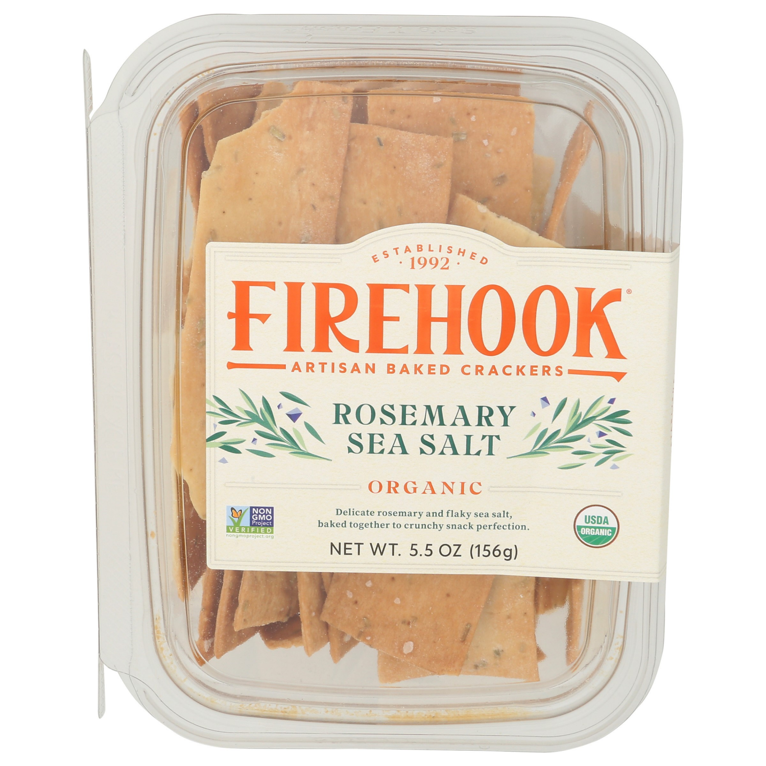 slide 1 of 2, Firehook Organic Rosemary Sea Salt Artisan Baked Crackers 5.5 oz, 5.5 oz
