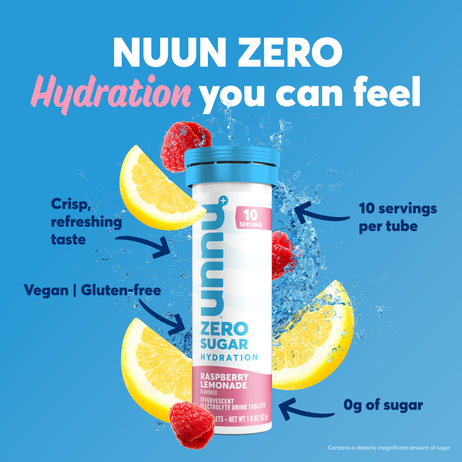 slide 4 of 6, Nuun Hydration Raspberry Lemon Zero Drink Tab, 1 ct