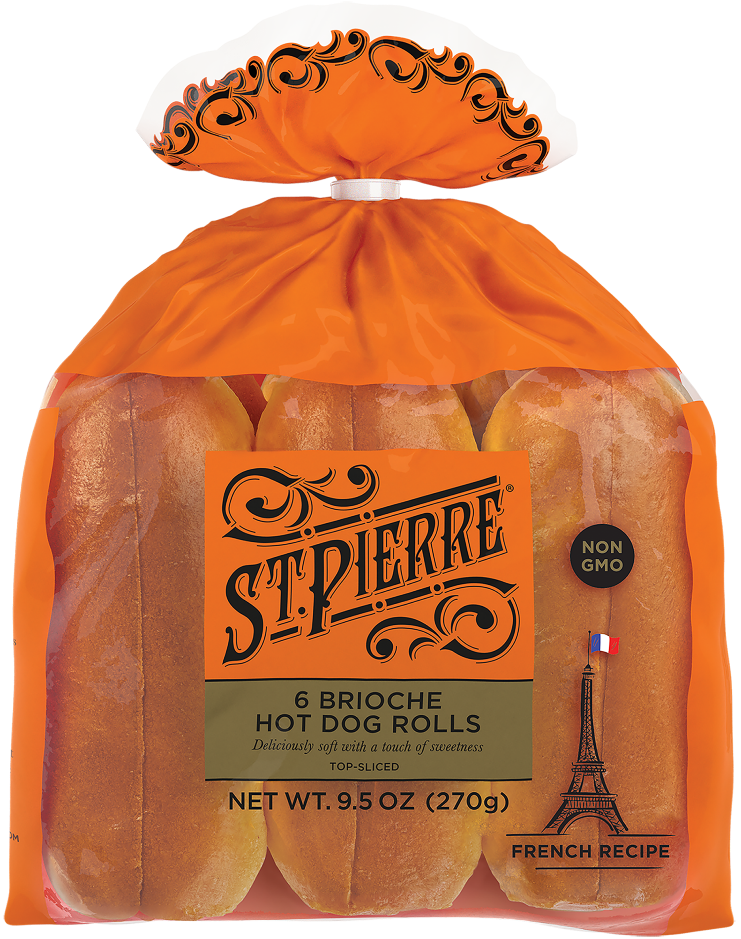 slide 1 of 6, ST PIERRE St. Pierre, Brioche Hot Dog Buns 9.5 Oz., 9.5 oz