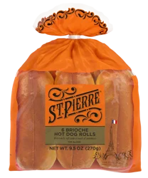 St Pierre 6 Brioche Hot Dog Rolls