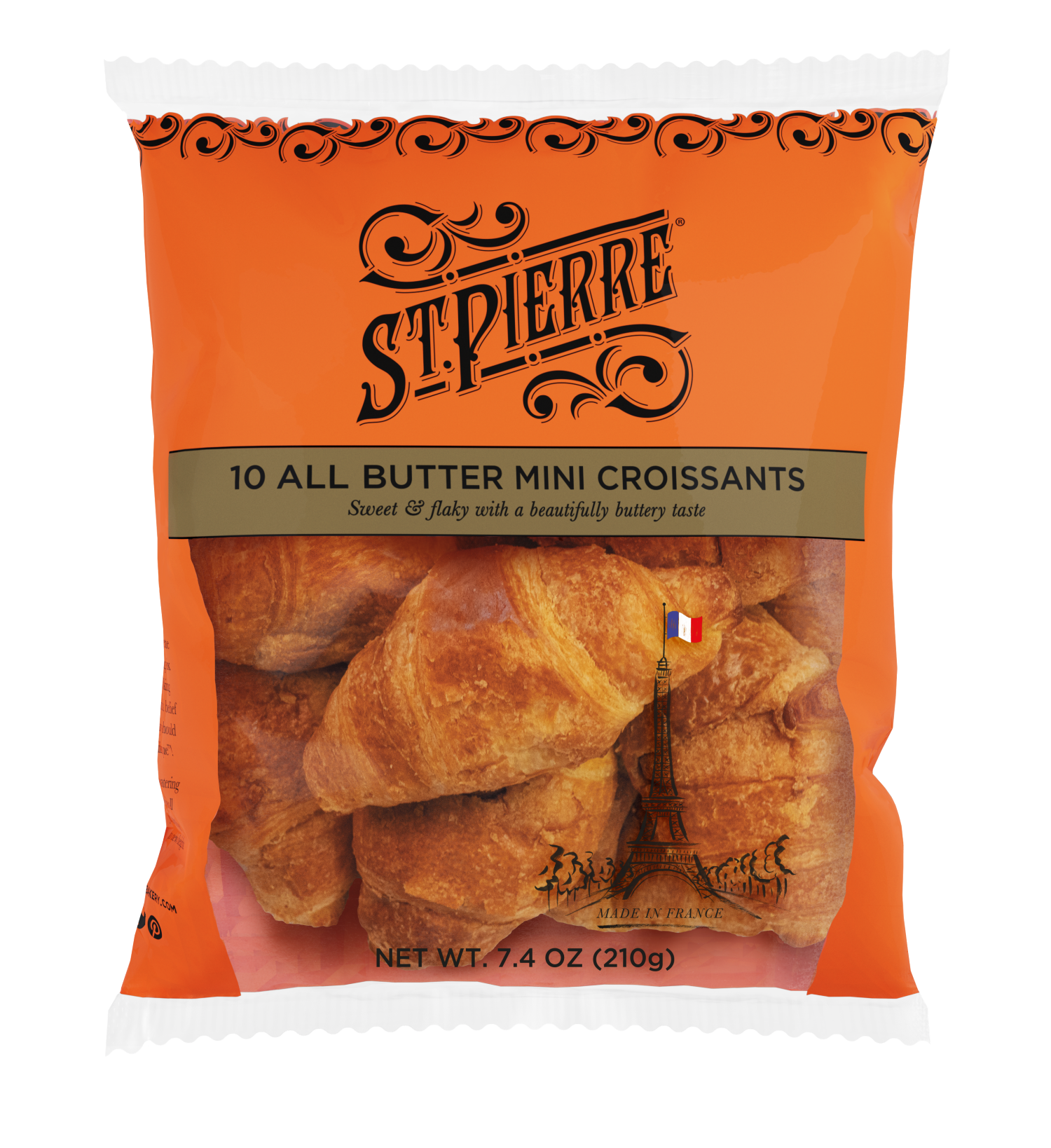 slide 1 of 4, St Pierre All Butter Mini Croissants, 10 count, 7.4 oz, 10 ct