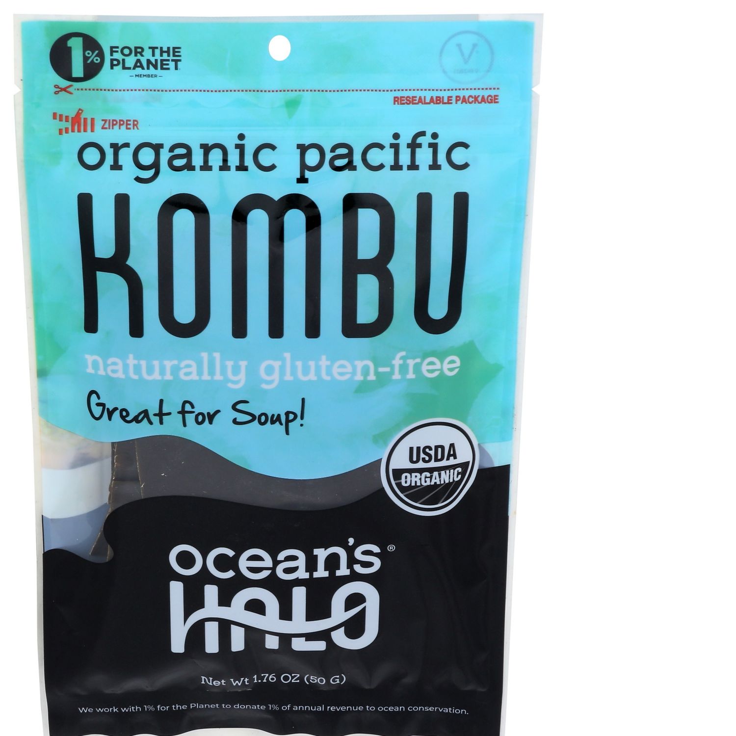 slide 1 of 2, Ocean's Halo Organic Kombu Leaf, 1.76 oz