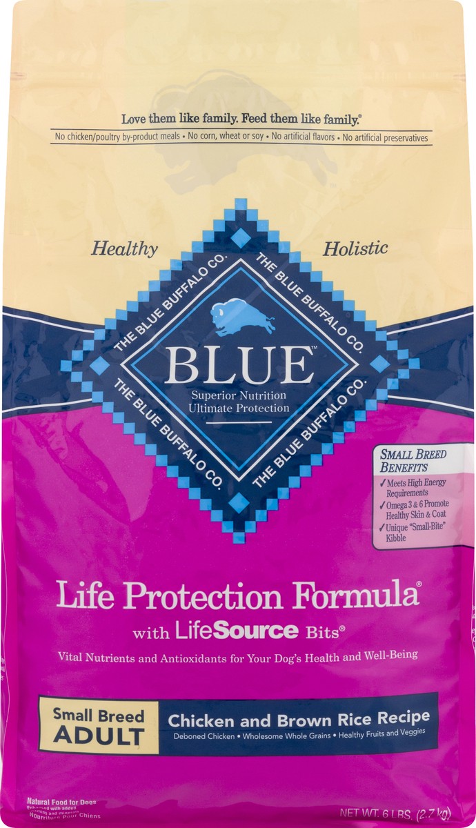 slide 2 of 9, Blue Buffalo Blue Life Protection Formula Small Breed Adult Chicken and Brown Rice Recipe Food For Dogs 6 lb, 6 lb